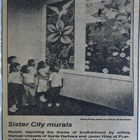 1985 - Mural La Hermandad en conjunto con el pintor Manuel Unzueta, ubicado en Santa Bárbara Junior High School.